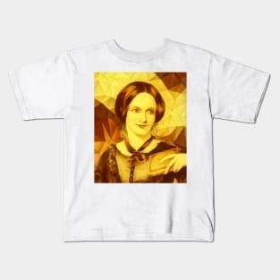 Charlotte Bronte Golden Portrait | Charlotte Brontë Artwork 11 Kids T-Shirt